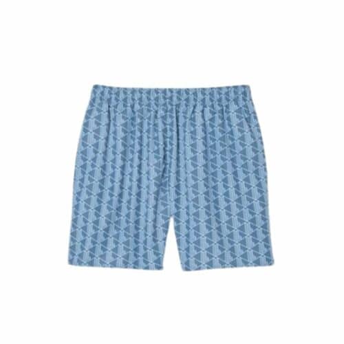 LACOSTE short bain monogramme bleu