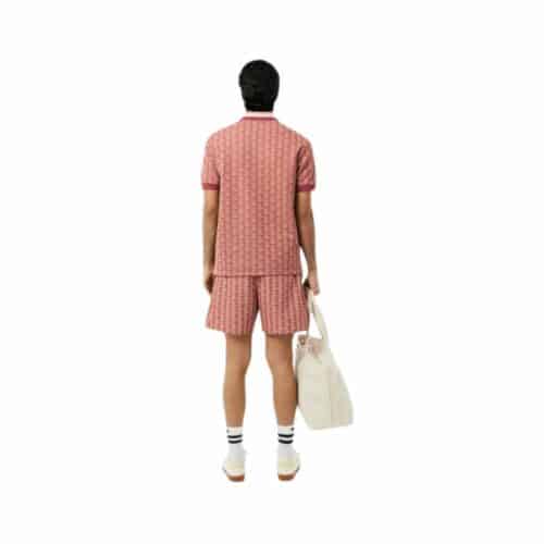 LACOSTE short bain monogramme terracotta