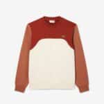 LACOSTE Sweat color-block terracotta col rond