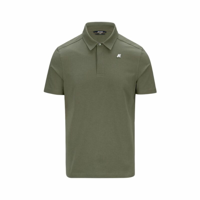 polo k-way en coton lisse vert lychen vincelle