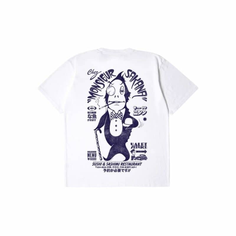 edwin tee imprimé monsieur sakana blanc