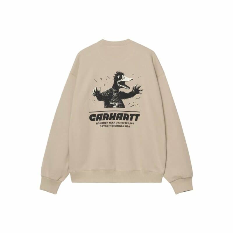 sweatshirt carhartt wiptopia beige col rond