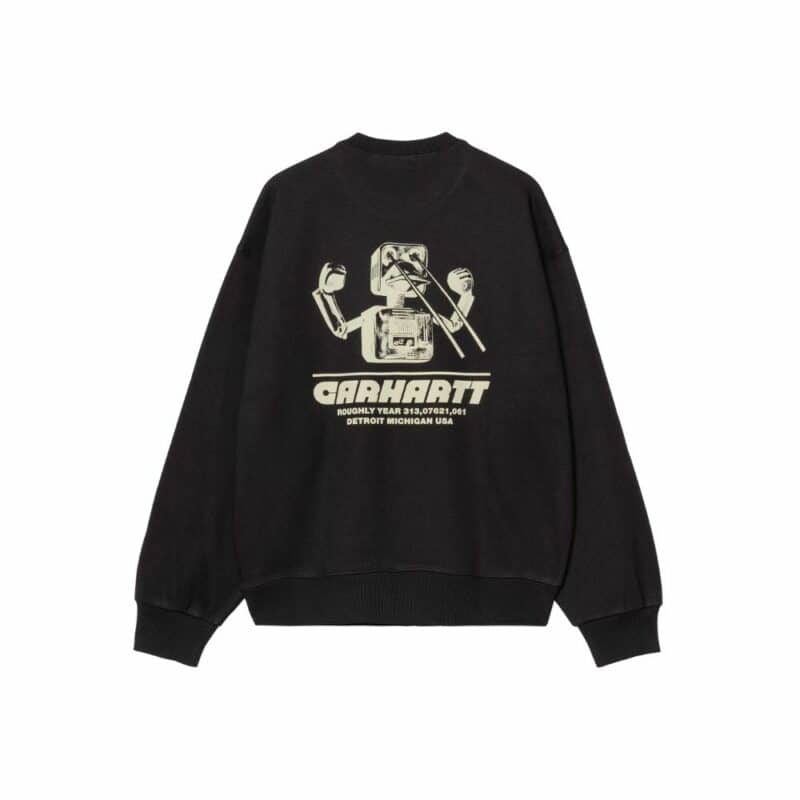 wiptopia sweatshirt carhartt wip noir graphisme dans le dos