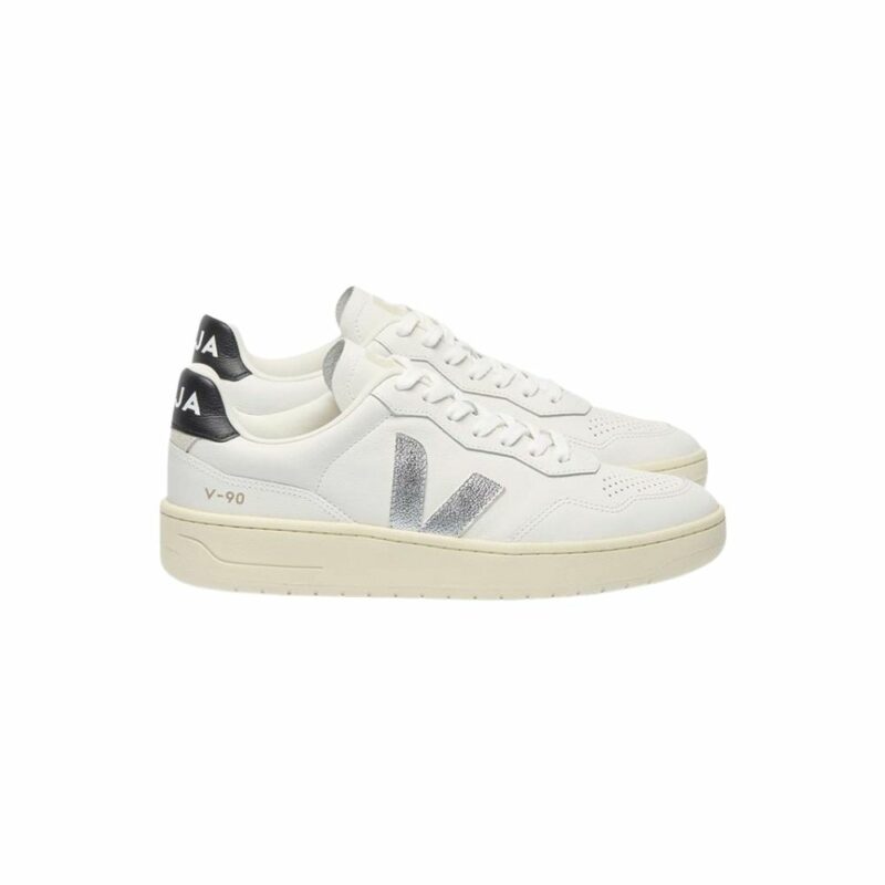 basket femme en cuir v-90 blanc silver
