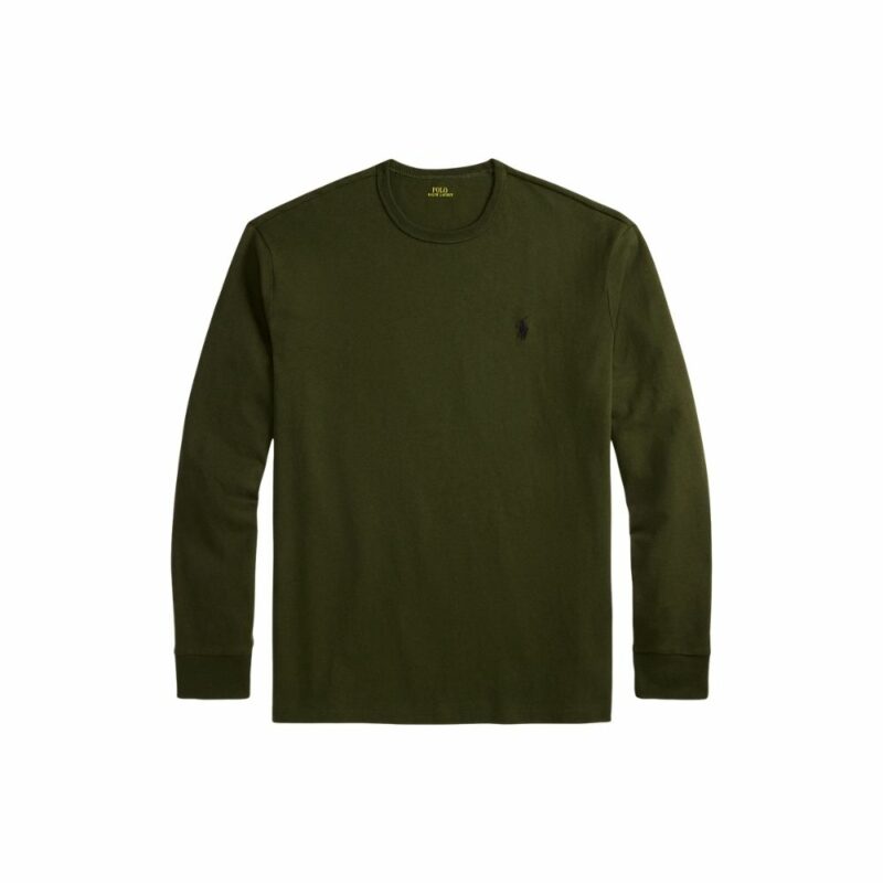 t-shirt uni vert olie kaki ralph lauren
