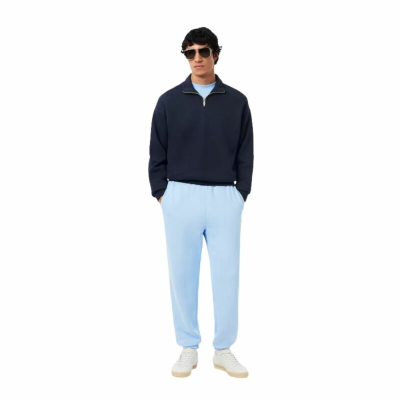 lacoste vetement homme pull demi zip marine