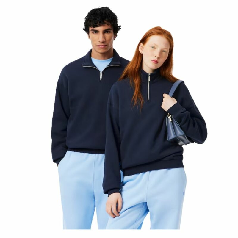 sweat lacoste demi-zip ton sur ton marine chez Sport Aventure à Orange