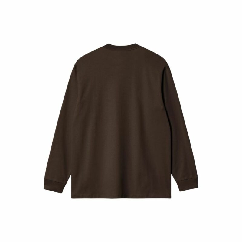 carhartt wip t-shirt chase manches longues tobacco chocolat