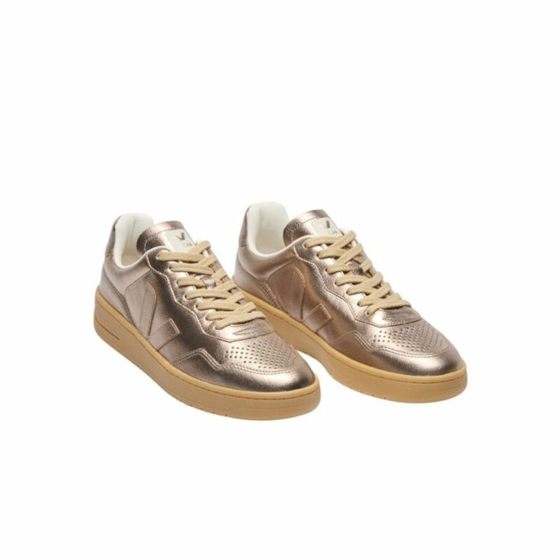 veja chaussures éco-responsable en cuir pour femme doré bronze la v-90
