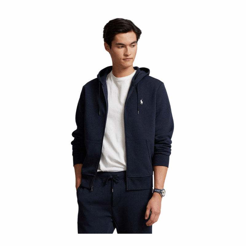 sweat zippé Ralph Lauren à capuche navy chez Sport Aventure à Orange