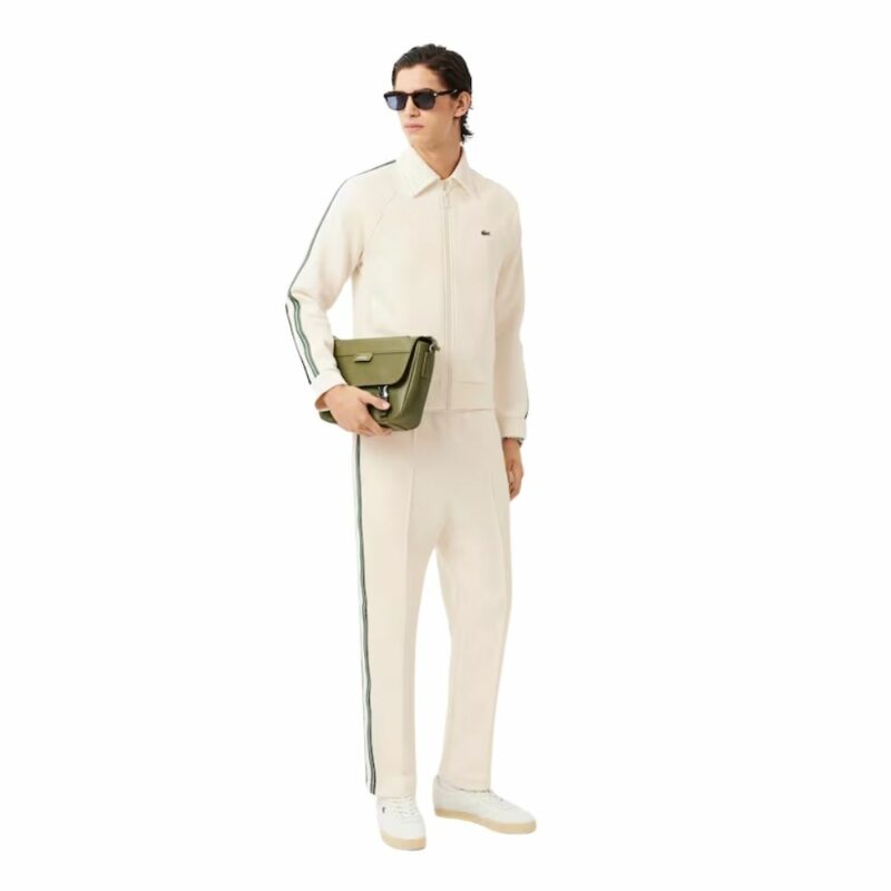 ensemble survetement lacoste blanc a rayures pour homme