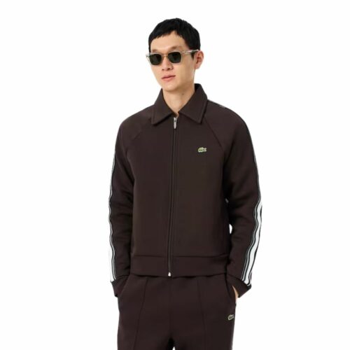 LACOSTE Sweatshirt zippé marron