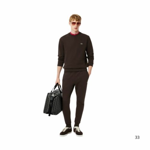 LACOSTE Pantalon coton bio marron