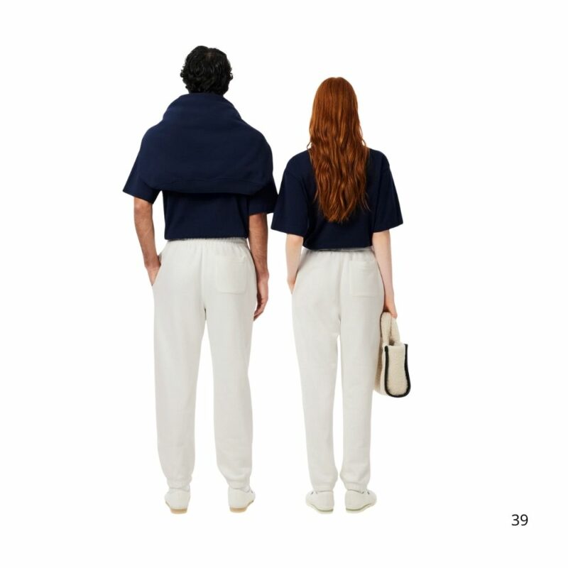 pantalon de survetement lacxoste blanc ton sur ton