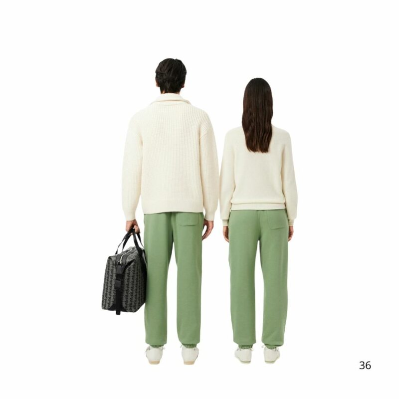 pantalon sport en molleton coton vert lacoste