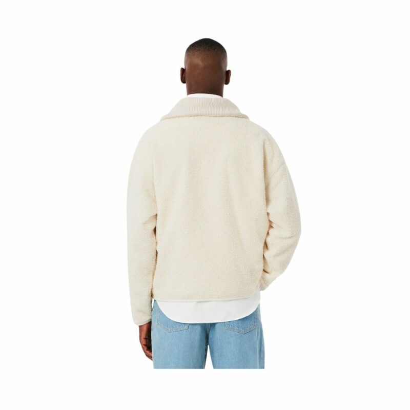 sweatshirt polaire Lacoste écru à col zippé montant chez Sport Aventure à Orange