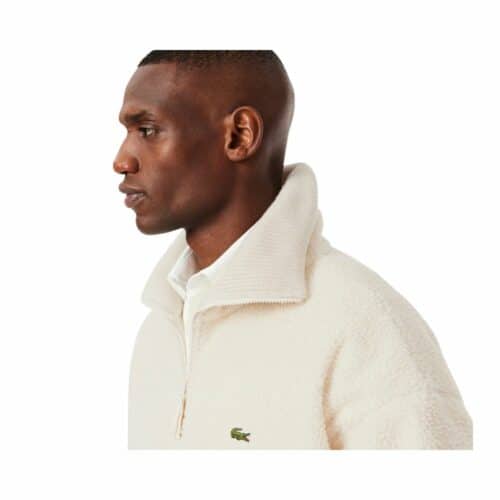 LACOSTE Sweatshirt polaire col montant écru