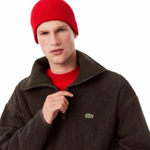 LACOSTE Sweatshirt polaire col montant marron