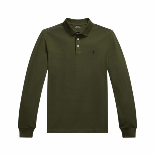 RALPH LAUREN Polo stretch manches longues olive