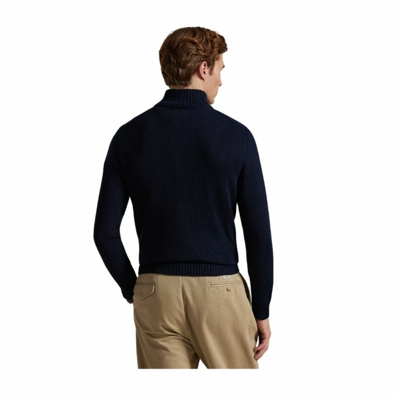 pull marine ralph lauren en coton demi-zip