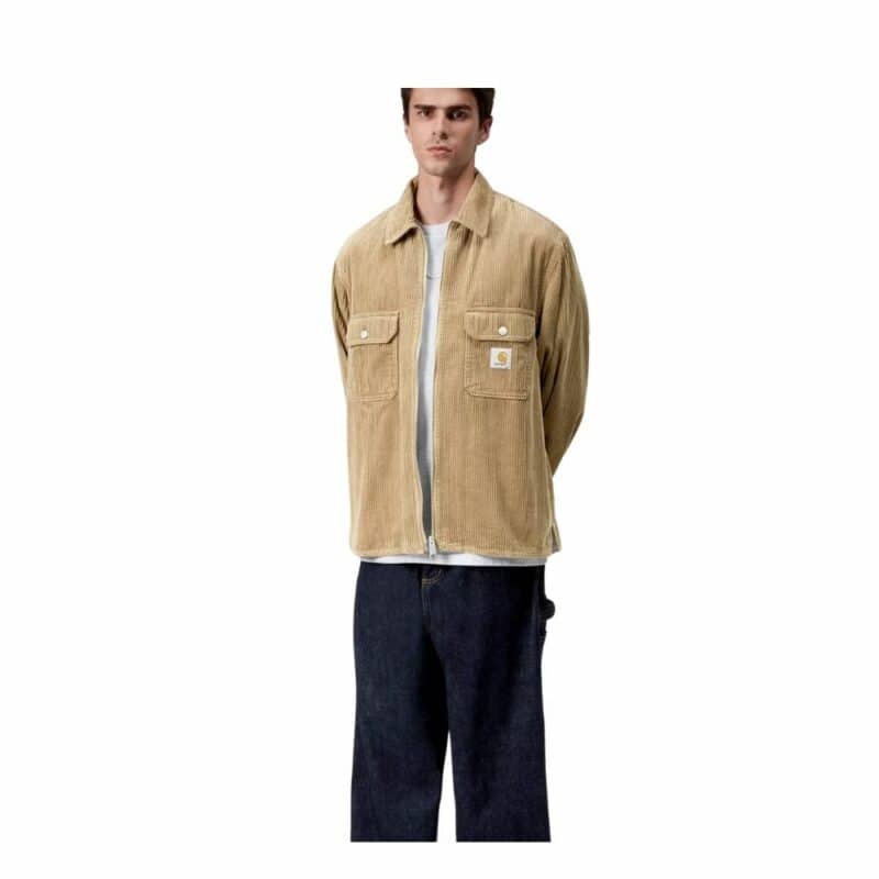 surchemise reynold en velours carhartt wip beige
