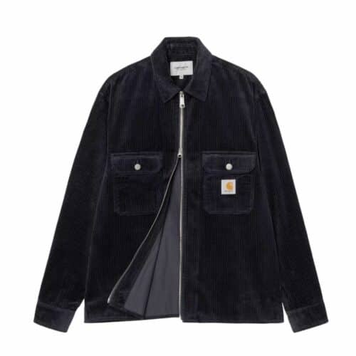 CARHARTT WIP Surchemise Reynold velours navy