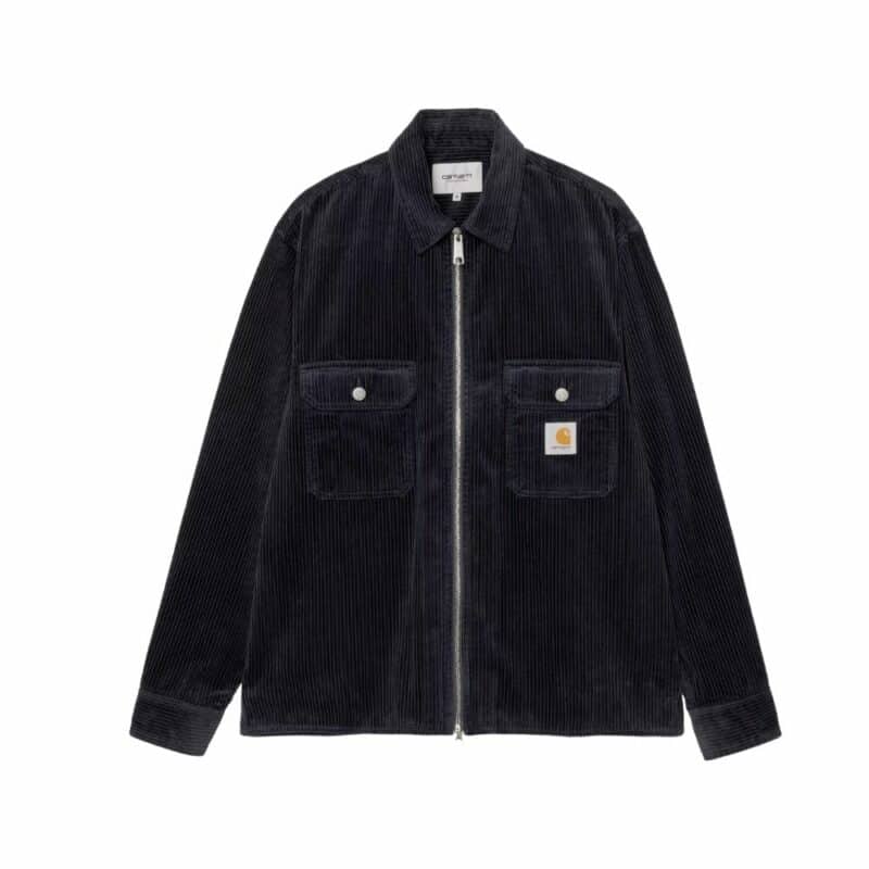 surchemise reynold en velours carhartt wip navy