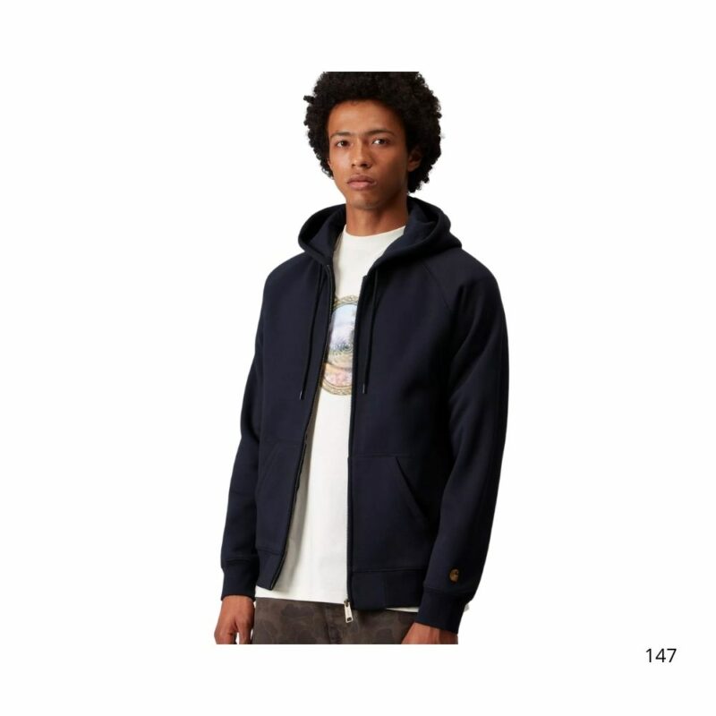 sweat à capuche fermeture navy carhartt wip