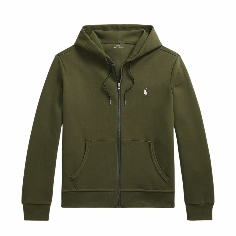 sweatshirt zippé ralph lauren a capuche vert