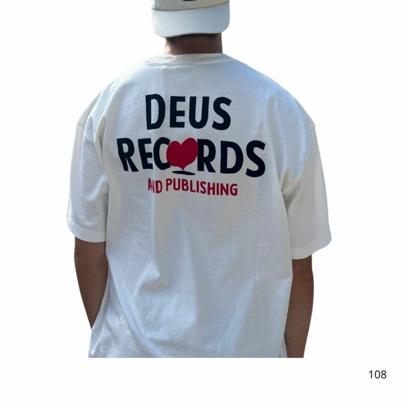 DEUS record t-shirt blanc