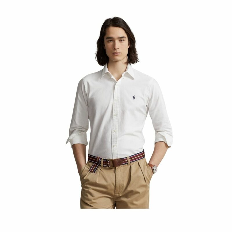 chemise Oxford ralph lauren blanc en coton pour homme