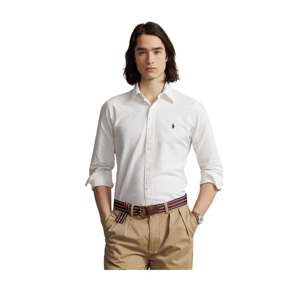chemise Oxford ralph lauren blanc en coton pour homme