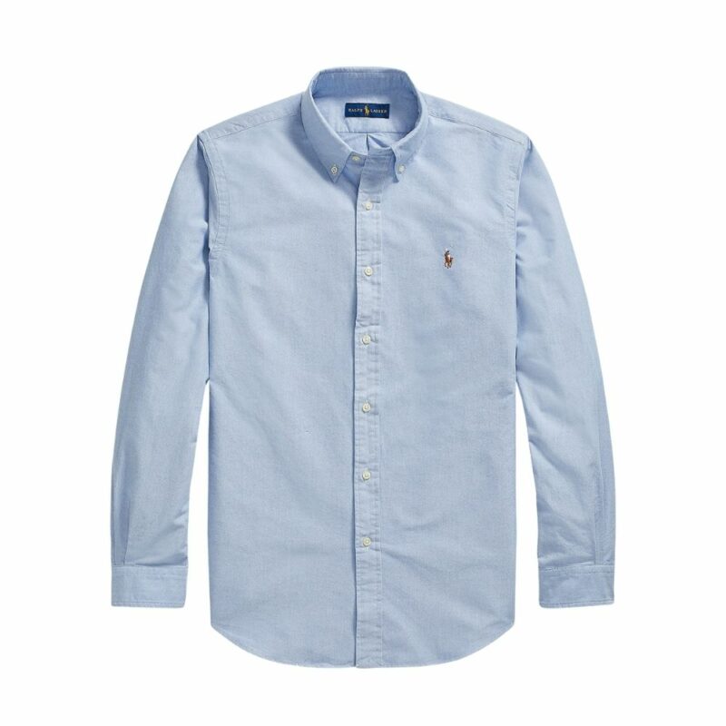 chemise ralph lauren oxford coton bleu pour homme