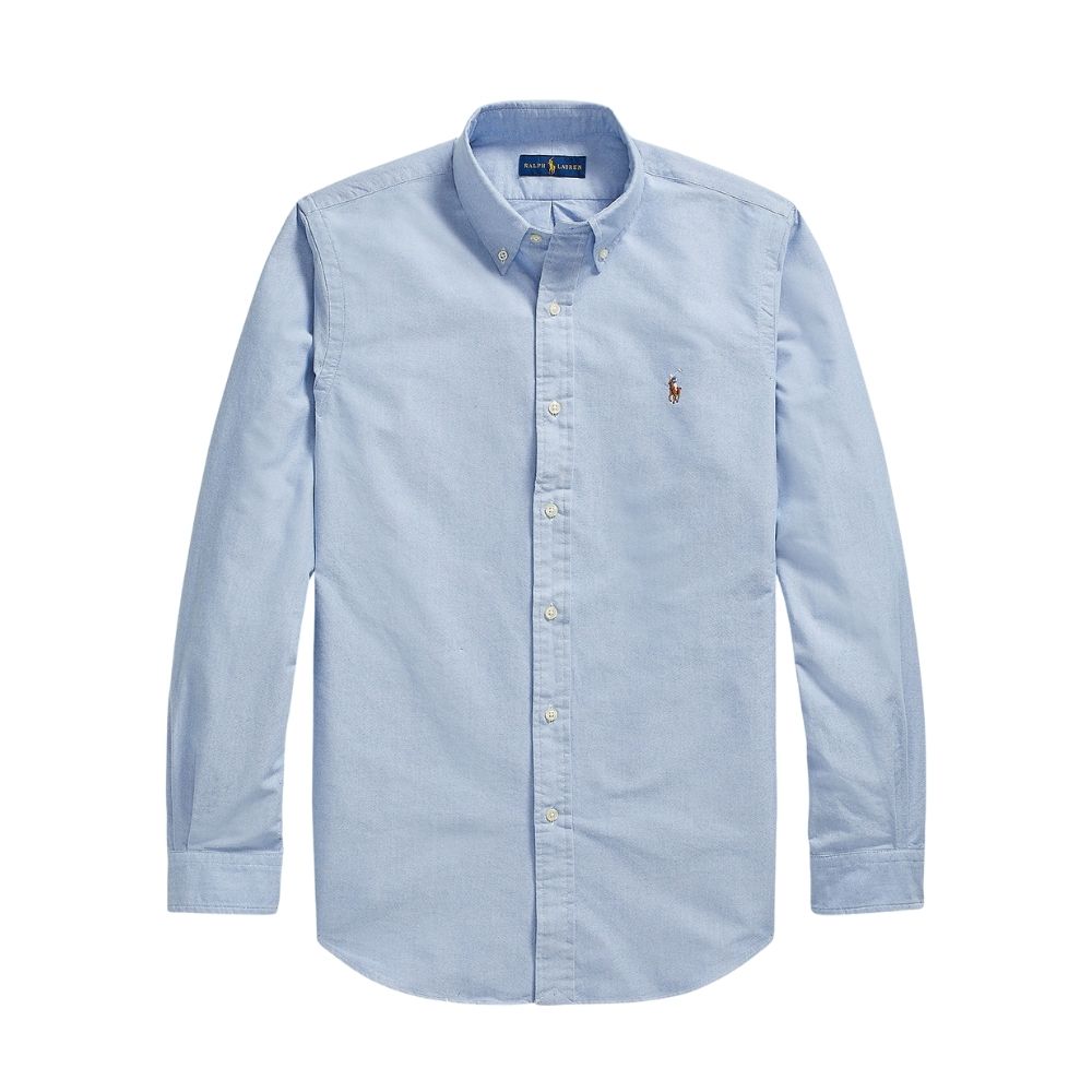 chemise ralph lauren oxford coton bleu pour homme