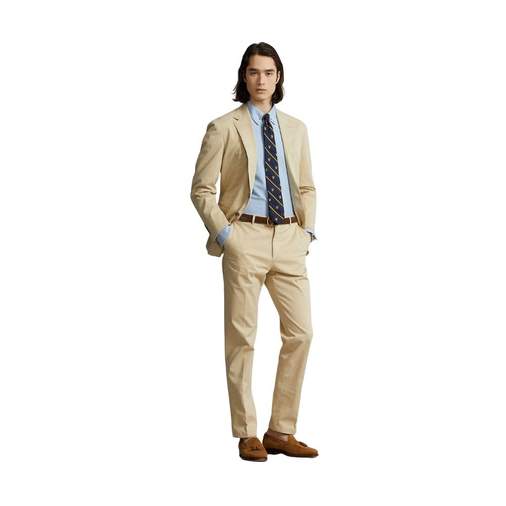 chemise ralph lauren oxford coton bleu pour homme