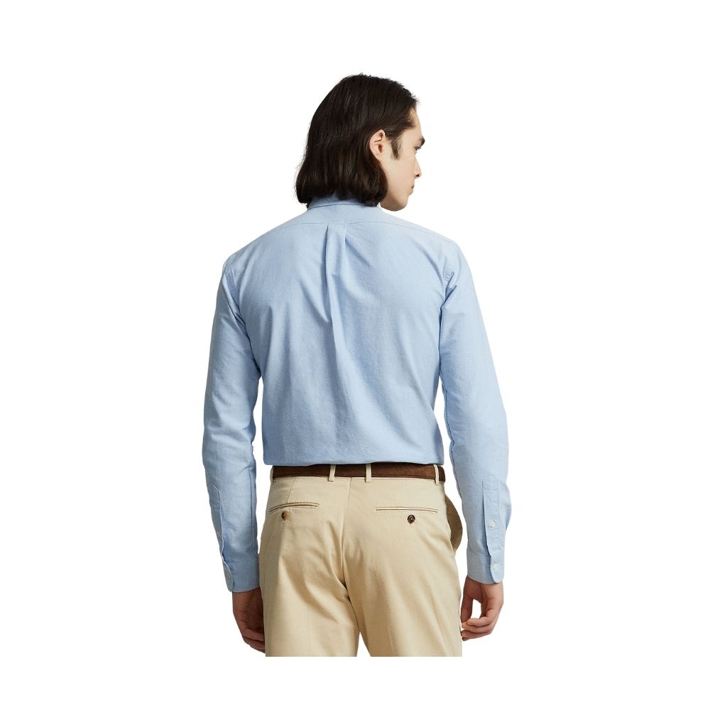 chemise ralph lauren oxford coton bleu pour homme