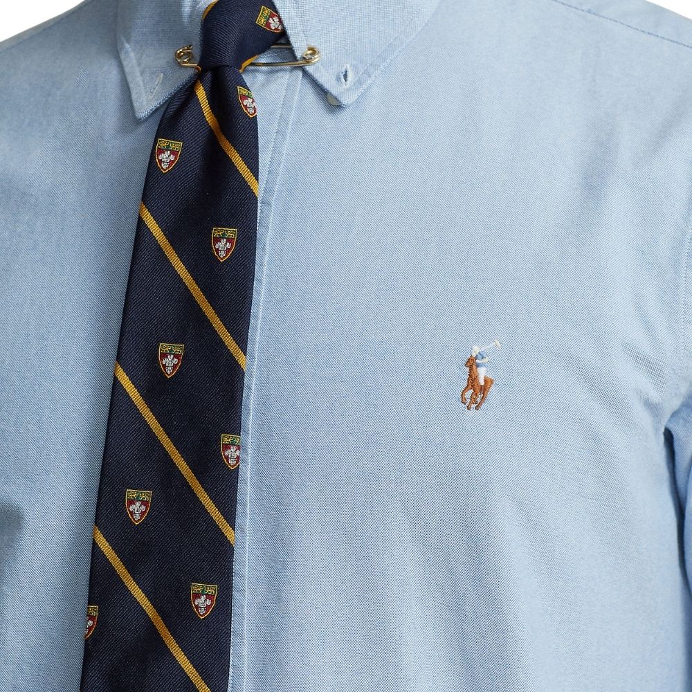 chemise ralph lauren oxford coton bleu pour homme