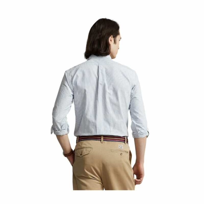 chemise ralph lauren en coton oxford rayée blue