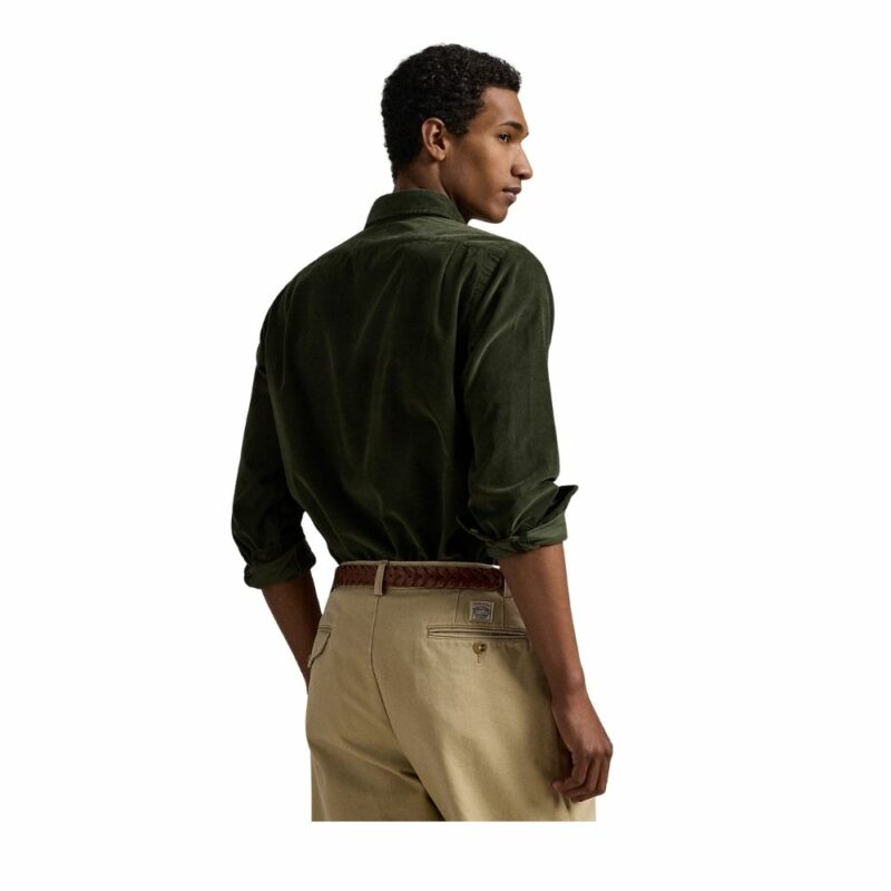 ralph lauren chemise en velours vert olive