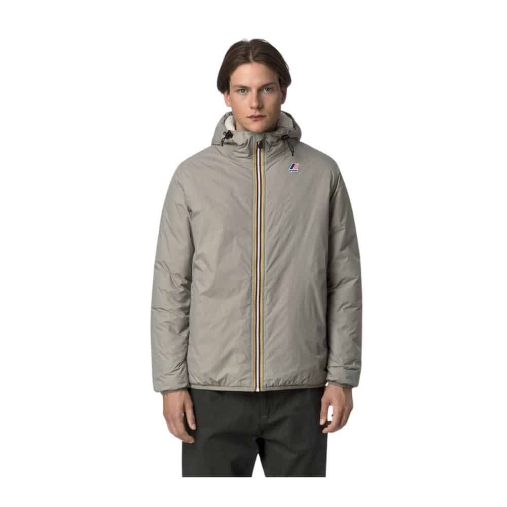 k-way blouson claude orsetto beige green ok mixte