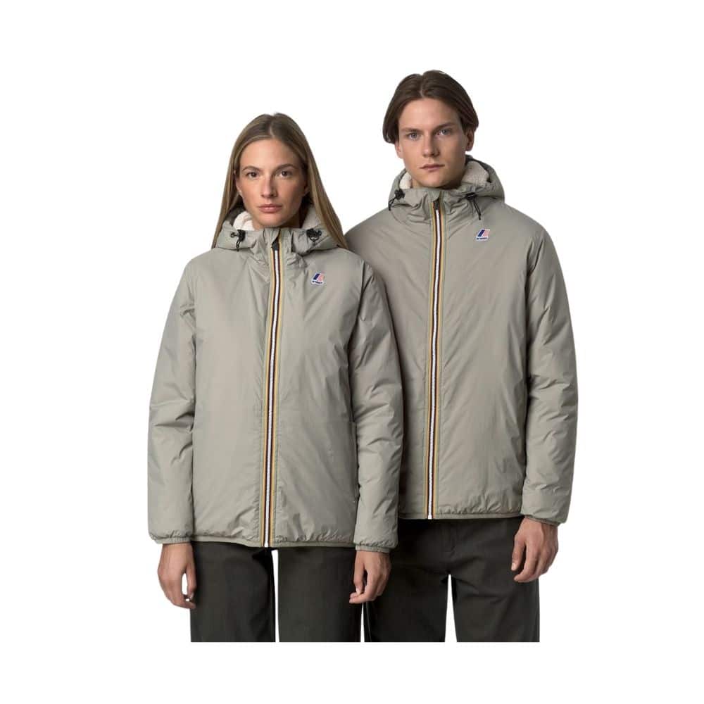 k-way blouson claude orsetto beige green ok mixte