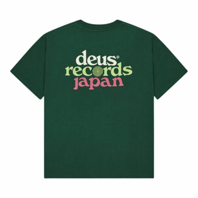 T-shirt strata record vert green deus