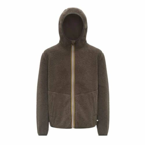 K-WAY Polaire Jack sherpa black olive réversible