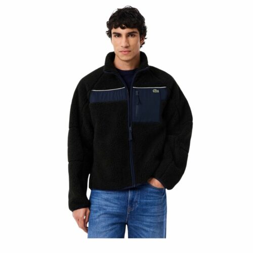 LACOSTE Veste polaire sherpa noir