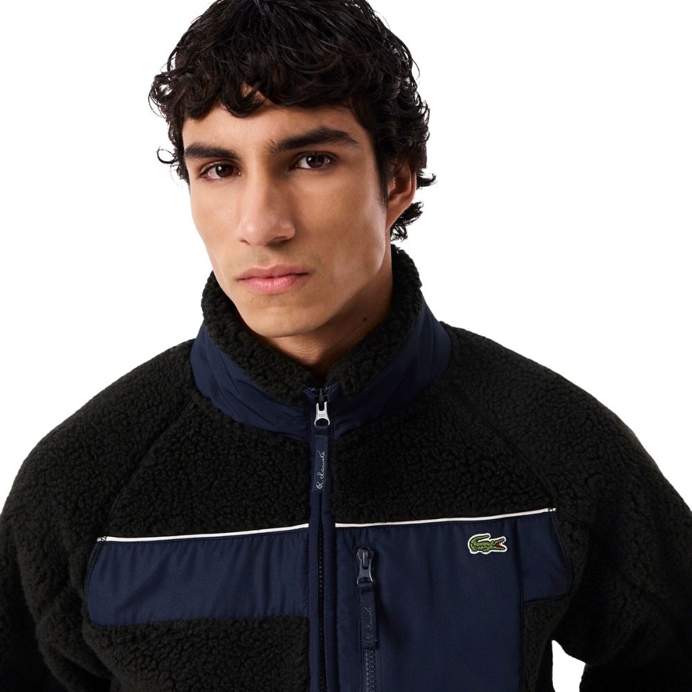 veste polaire Lacoste noir color-block zippée chez sport aventure à Orange