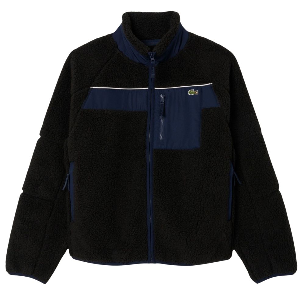 veste polaire Lacoste noir color-block zippée chez sport aventure à Orange