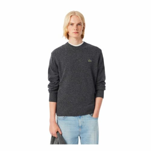 LACOSTE Pull laine uni bitume