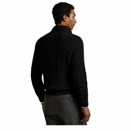 RALPH LAUREN Pull demi-zip torsadé black