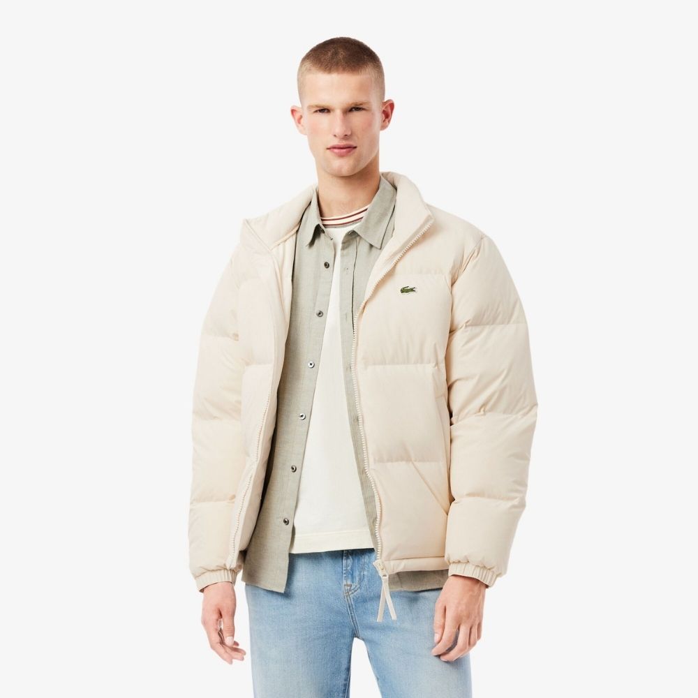 doudoune Lacoste blanc écru en duvet chez Sport Aventure à Orange