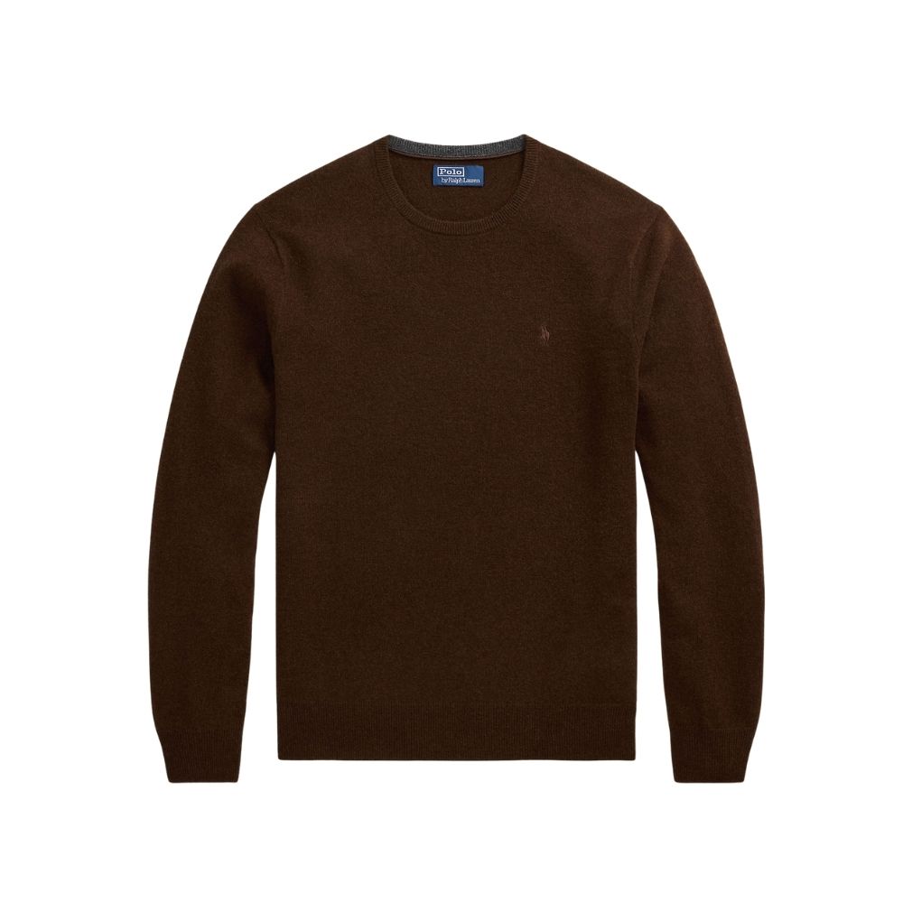 pull ralph lauren col rond brown chocolat chez sport aventure à Orange